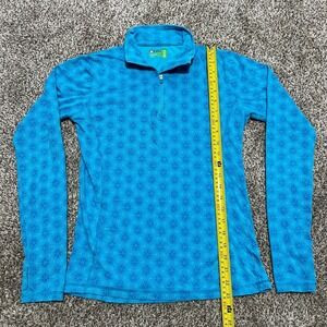 Tasc Performance Womens 1/4 Zip Bamboo Pullover Jersey Top Size Small Floral